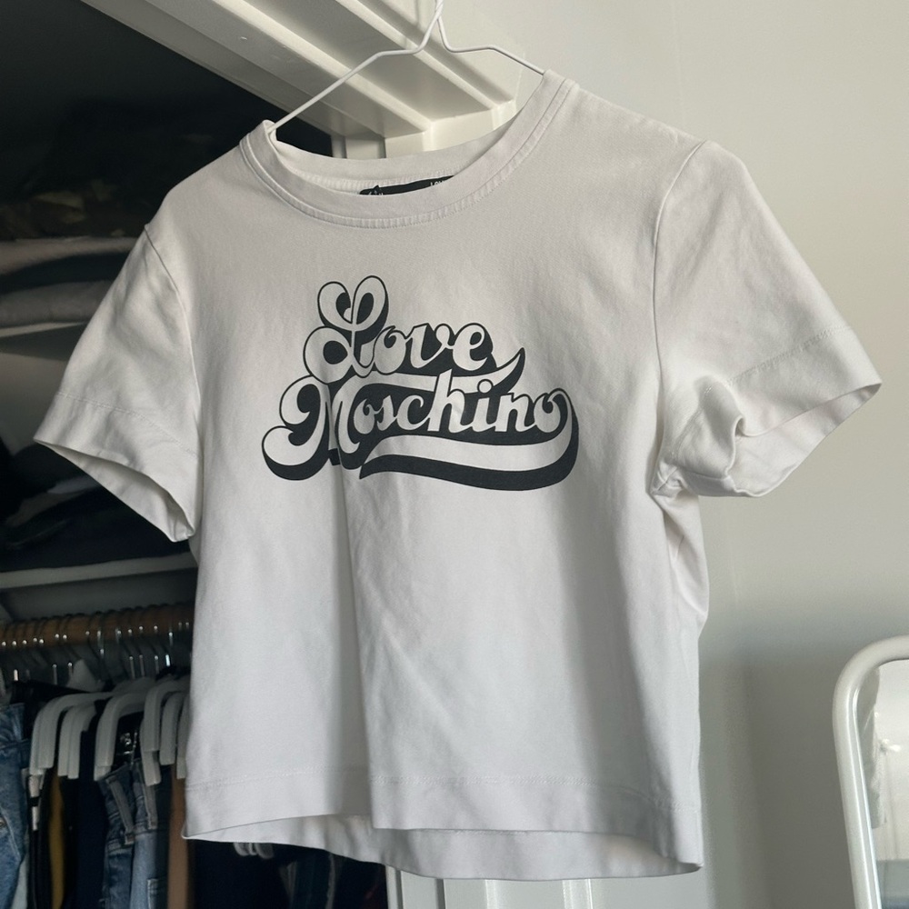 Moschino White Graphic Tee